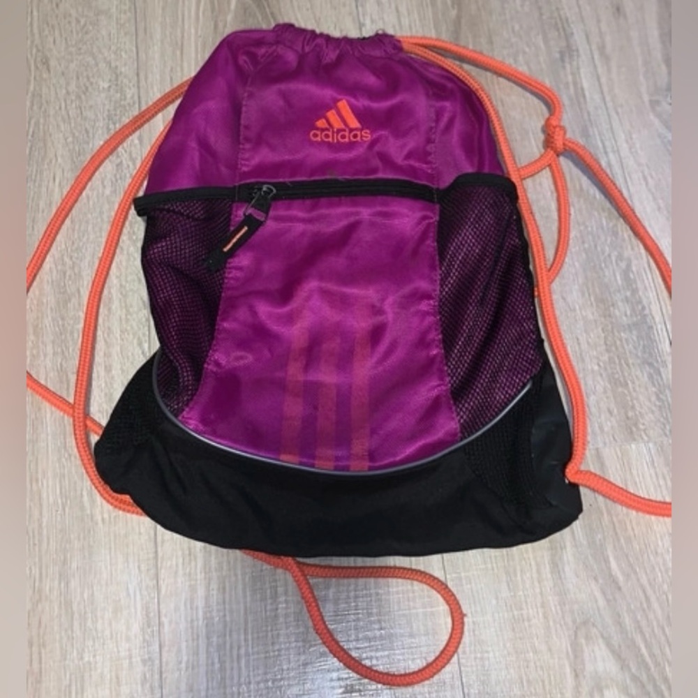 Adidas purple athletic gym backpack